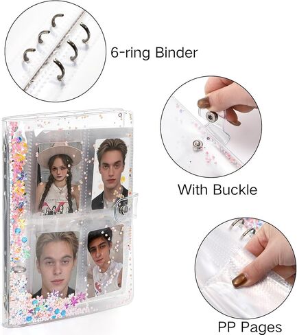 Coloch 2 Pack Kpop A5 Photocard Binder مع 400 جيب، ألبوم حامل بطاقات الصور الشفاف ذو 6 حلقات مع 50 حافظة بطاقات مزدوجة الجوانب من PVC لبطاقات الصور الفوتوغرافية، هدية in Saudi Arabia