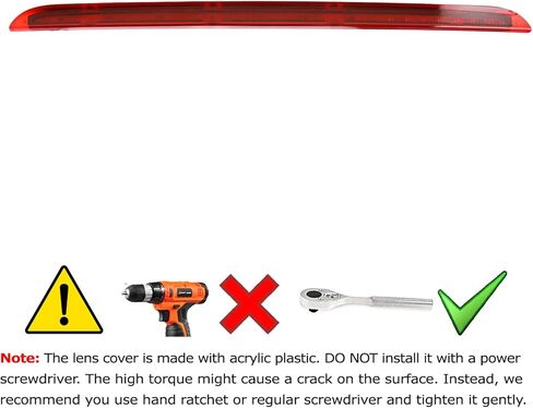 iJDMTOY OEM-Spec عدسة حمراء كاملة LED للزجاج الأمامي الخلفي عالي التركيب شريط ضوء الفرامل الثالث متوافق مع طراز 2005-2011 Audi A6 Avant Wagon in Saudi Arabia