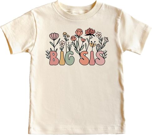 Floral Big Sis Shirt for Girls Big Sister Flower T-Shirt New Sibling Toddler Tee in Saudi Arabia