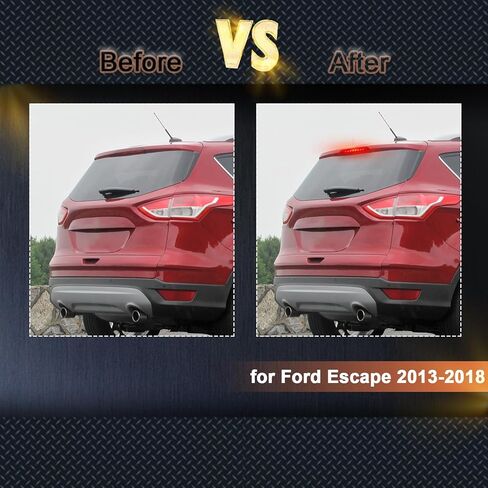 استبدال ضوء الفرامل الثالث LED بالكامل لسيارة Ford Escape 2013-2018، مجموعة العدسات الحمراء لمصباح إيقاف التثبيت العالي في مركز السقف، استبدال OEM CJ5Z-13A613-B in Saudi Arabia