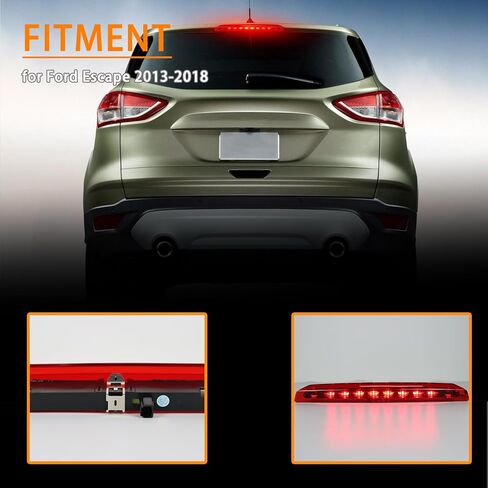 استبدال ضوء الفرامل الثالث LED بالكامل لسيارة Ford Escape 2013-2018، مجموعة العدسات الحمراء لمصباح إيقاف التثبيت العالي في مركز السقف، استبدال OEM CJ5Z-13A613-B in Saudi Arabia