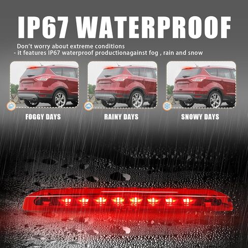 استبدال ضوء الفرامل الثالث LED بالكامل لسيارة Ford Escape 2013-2018، مجموعة العدسات الحمراء لمصباح إيقاف التثبيت العالي في مركز السقف، استبدال OEM CJ5Z-13A613-B in Saudi Arabia