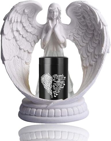 Small Urns for Human Ashes Guardian Angel Wings Heart Mini Cremation Urn for Ashes Adult Memorial Ashes Keepsake Urn for Female Male,Wings in Saudi Arabia