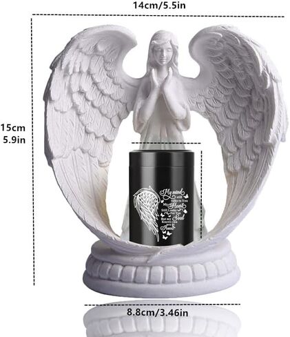 Small Urns for Human Ashes Guardian Angel Wings Heart Mini Cremation Urn for Ashes Adult Memorial Ashes Keepsake Urn for Female Male,Wings in Saudi Arabia