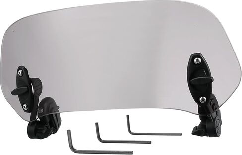 28.5cm Motorcycle Windshield Motorcycle Wind Deflector Grey Lens Adjustable Clip Windshield Extension Universal Fit for Most Motorcycle Scooter Replace Parts in Saudi Arabia
