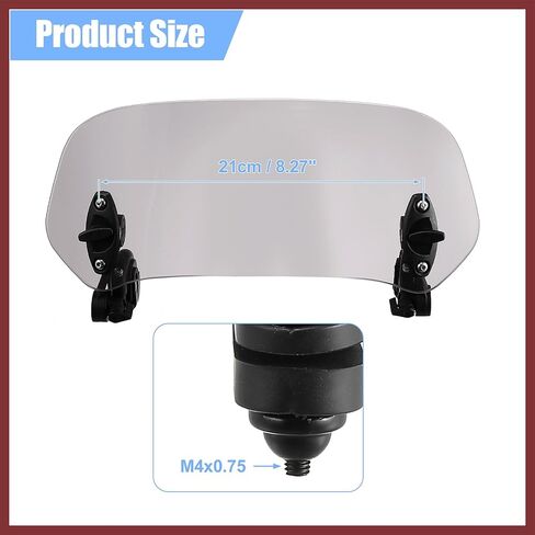 28.5cm Motorcycle Windshield Motorcycle Wind Deflector Grey Lens Adjustable Clip Windshield Extension Universal Fit for Most Motorcycle Scooter Replace Parts in Saudi Arabia