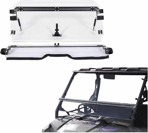 KUAFU 2-IN-1 Front Windshield Compatible with 2019+ Honda Talon 1000X / 1000R 2020+ Honda Talon 1000X-4 Flip Scratch Resistant Windscreen Clear in Saudi Arabia