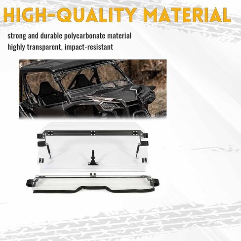 KUAFU 2-IN-1 Front Windshield Compatible with 2019+ Honda Talon 1000X / 1000R 2020+ Honda Talon 1000X-4 Flip Scratch Resistant Windscreen Clear in Saudi Arabia