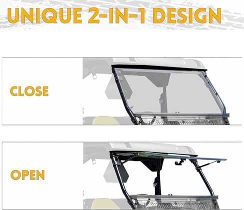 KUAFU 2-IN-1 Front Windshield Compatible with 2019+ Honda Talon 1000X / 1000R 2020+ Honda Talon 1000X-4 Flip Scratch Resistant Windscreen Clear in Saudi Arabia