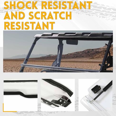 KUAFU 2-IN-1 Front Windshield Compatible with 2019+ Honda Talon 1000X / 1000R 2020+ Honda Talon 1000X-4 Flip Scratch Resistant Windscreen Clear in Saudi Arabia