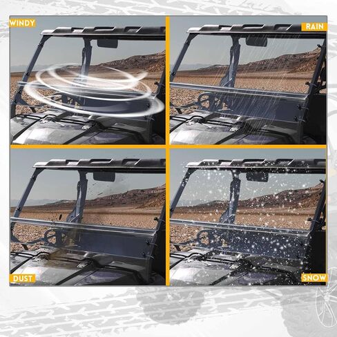 KUAFU 2-IN-1 Front Windshield Compatible with 2019+ Honda Talon 1000X / 1000R 2020+ Honda Talon 1000X-4 Flip Scratch Resistant Windscreen Clear in Saudi Arabia