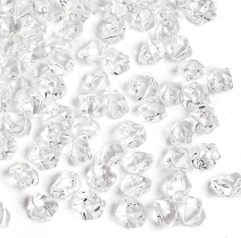 مكعبات ثلج وهمية، 700 قطعة من الصخور الشفافة للمزهريات، ألماسات بلاستيكية مقاس 11 * 14 مم، حشوات مزهرية مكعبات ثلج بلاستيكية للقطع المركزية in Kuwait