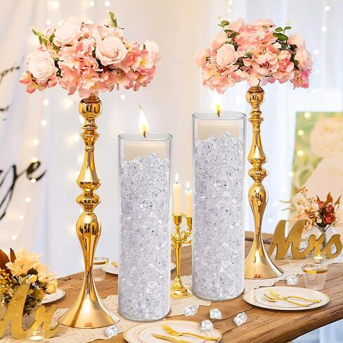 مكعبات ثلج وهمية، 700 قطعة من الصخور الشفافة للمزهريات، ألماسات بلاستيكية مقاس 11 * 14 مم، حشوات مزهرية مكعبات ثلج بلاستيكية للقطع المركزية in Kuwait