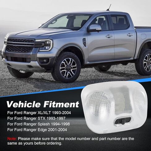 F37Z-13776-B مجموعة مصابيح خريطة LED مع غطاء متوافق مع 1993-2004 Ford Ranger، سقف الكابينة الداخلي العلوي وسقف السقف العلوي وقبة القراءة يحل محل F67Z-13783-AA F67Z13783AA in Kuwait