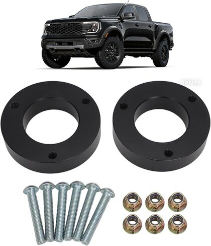 طقم تسوية أمامي مقاس 1.5 بوصة، فاصل دعامة مناسب لسيارة Ford Ranger Raptor (2024-2025) - ألومنيوم عالي القوة، تركيب مثبت بمسمار، لا حاجة إلى تعديل in Saudi Arabia