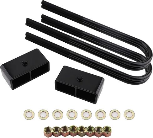 2'' Rear Leveling Kit Lift Kit Blocks with U Bolts Compatible for 1999-2010 Ford F250 F350 Super Duty 2WD & 4WD in Saudi Arabia