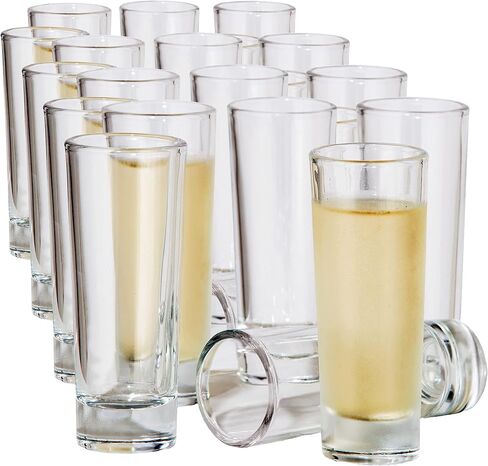 Oggi Tall Shot Glasses w/Heavy Base, Set 6 - Real Glass Shot Glass Set, Cool & Classic Design Ideal Groomsmen Gifts, Tequila Shot Glasses, Bachelor Party Favors for Men - 2oz / 59ml in Kuwait