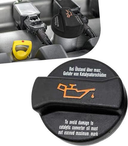 Engine Oil Fill Cap, Isolates Impurities Seal Oil Cap Cover with Easy-grip Raised Handle, Replacement OEM# 078103485N B5 C5 80989, Compatible with Select Audi Volkswagen Models (Black) in Saudi Arabia