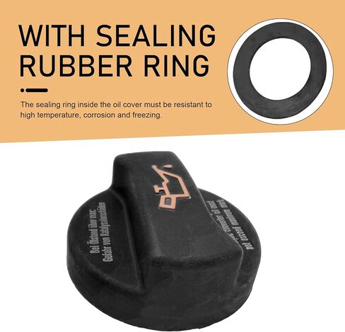Engine Oil Fill Cap, Isolates Impurities Seal Oil Cap Cover with Easy-grip Raised Handle, Replacement OEM# 078103485N B5 C5 80989, Compatible with Select Audi Volkswagen Models (Black) in Saudi Arabia