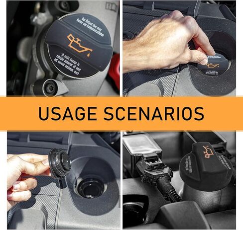 Engine Oil Fill Cap, Isolates Impurities Seal Oil Cap Cover with Easy-grip Raised Handle, Replacement OEM# 078103485N B5 C5 80989, Compatible with Select Audi Volkswagen Models (Black) in Saudi Arabia