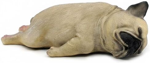 Comfy Hour Doggyland Collection, Miniature Dog Collectibles 5" Sleeping Pug Figurine, Realistic Lifelike Animal Statue Home Decoration, Fawn Brown, Polyresin in Kuwait