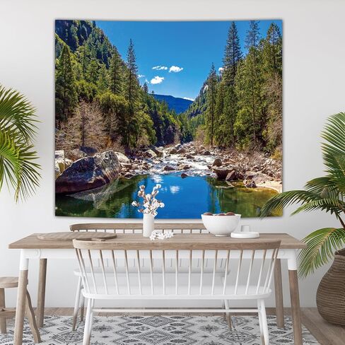 avinyl الطبيعة الغابات نسيج الجدار لغرفة النوم، ذات المناظر الطبيعية الخلابة شجرة الصنوبر الخضراء جبل جدار جدارية المفروشات للرجال، السماء المناظر الطبيعية نسيج خلفية لغرفة المعيشة النوم مكتب ديكور المنزل 51in × 60in in Kuwait