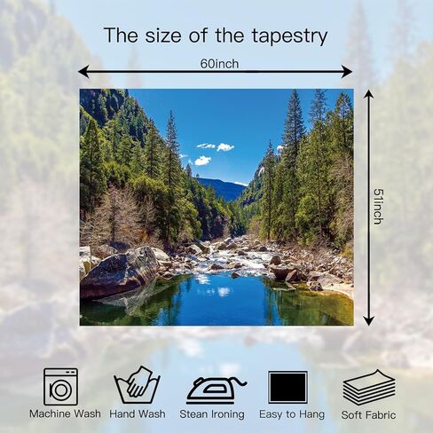 avinyl الطبيعة الغابات نسيج الجدار لغرفة النوم، ذات المناظر الطبيعية الخلابة شجرة الصنوبر الخضراء جبل جدار جدارية المفروشات للرجال، السماء المناظر الطبيعية نسيج خلفية لغرفة المعيشة النوم مكتب ديكور المنزل 51in × 60in in Kuwait