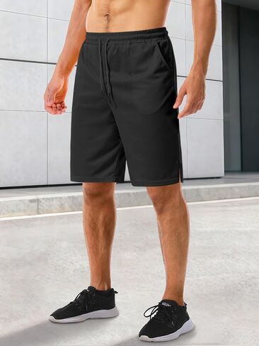 شورت كرة السلة للرجال من Aolesy مقاس 7 بوصات/9 بوصات شورت رياضي مع جيوب بسحاب، خفيف الوزن وسريع الجفاف، شورت شبكي للتمرين in Kuwait