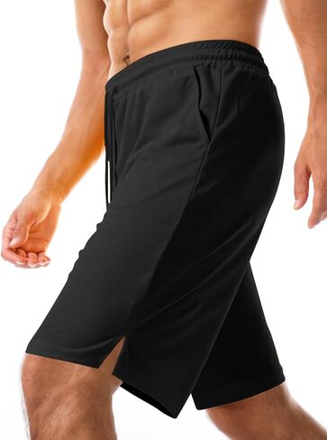 شورت كرة السلة للرجال من Aolesy مقاس 7 بوصات/9 بوصات شورت رياضي مع جيوب بسحاب، خفيف الوزن وسريع الجفاف، شورت شبكي للتمرين in Kuwait