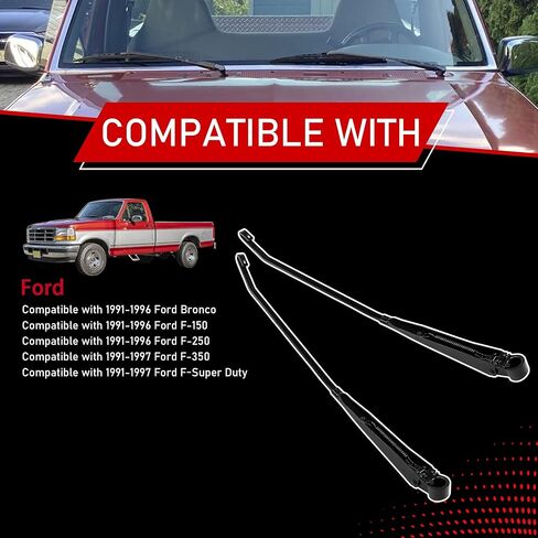 ذراع ممسحة الزجاج الأمامي متوافق مع 1991-1996 فورد برونكو F-150 F-250 1991-1997 F-350 F-Super Duty يستبدل 42631 F1TZ-17526-AA F1TZ17526AA F4TZ-17526-A F4TZ17526A in Kuwait