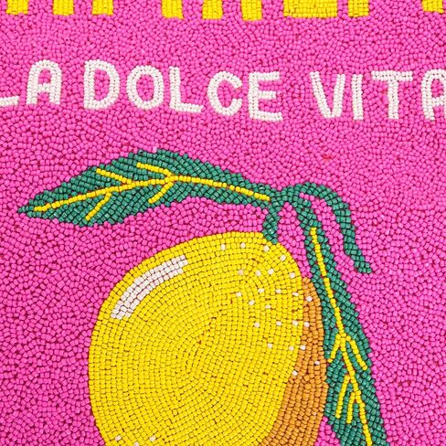 حقيبة مطرزة بالخرز America & Beyond Amalfi - الحجم: 24 بوصة × 13 بوصة × 6 بوصة - حقيبة صيفية مطرزة يدويًا مستوحاة من الساحل in Saudi Arabia