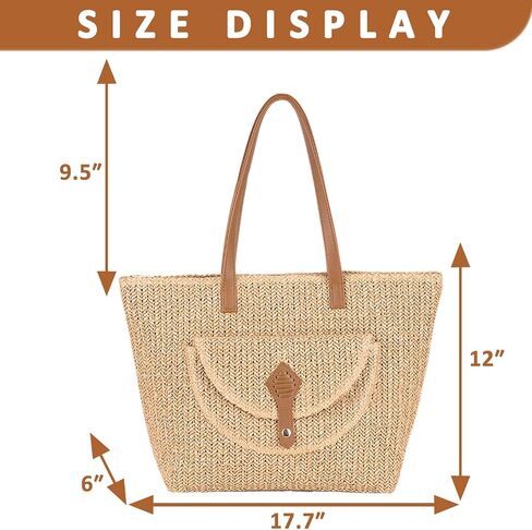 Straw Beach Bag for Women, Large Capacity Tote Bag, Handbag for Vacation, Travel, Daily(Styles 325 in Saudi Arabia