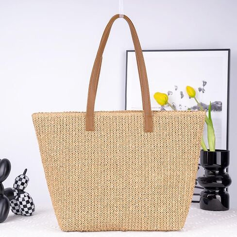 Straw Beach Bag for Women, Large Capacity Tote Bag, Handbag for Vacation, Travel, Daily(Styles 325 in Saudi Arabia