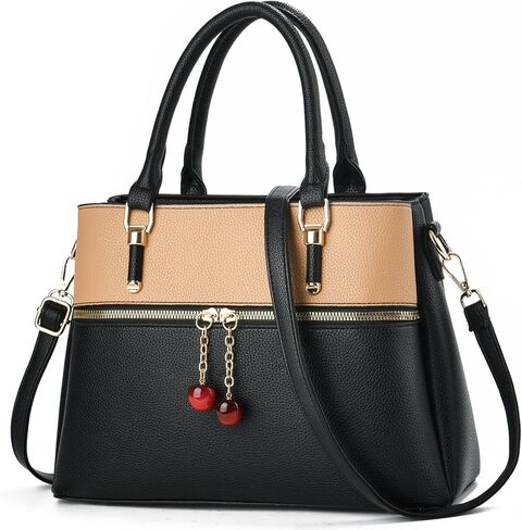 حقائب يد بمحفظة مزدوجة اللون للنساء من كورغول، حقيبة حمل مكونة من 3 أقسام بسحاب، حقيبة كتف عصرية من الجلد in Kuwait