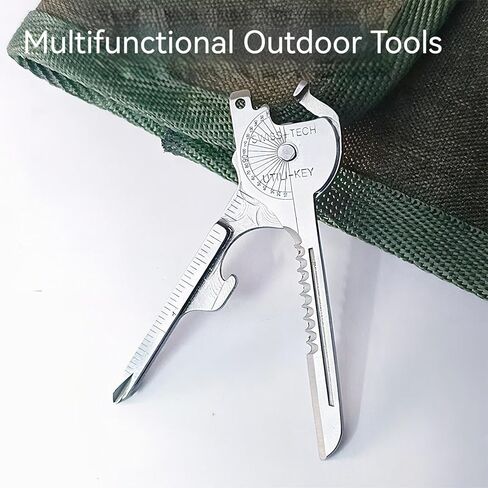 سلسلة مفاتيح شديدة التحمل مع أداة جيب متعددة 8 في 1، سلسلة مفاتيح فتاحة الزجاجات، سلسلة مفاتيح بحلقة مفاتيح، هدية للرجال والصديق والأب in Kuwait