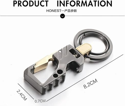 سلسلة مفاتيح شديدة التحمل مع أداة جيب متعددة 8 في 1، سلسلة مفاتيح فتاحة الزجاجات، سلسلة مفاتيح بحلقة مفاتيح، هدية للرجال والصديق والأب in Kuwait