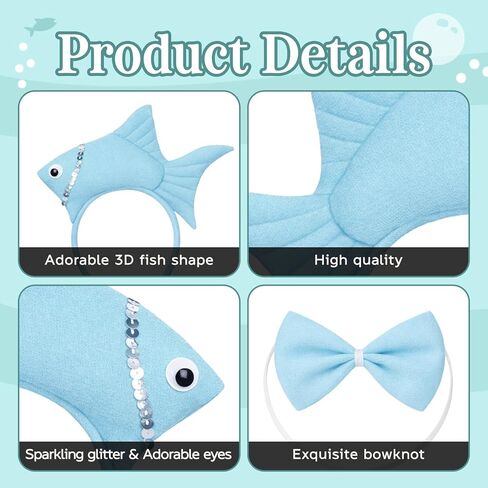 Goldfish Cosplay Costume Accessories – Including Fish Headband with Bow Tie for World Book Day Birthday Party Dress Up in Saudi Arabia