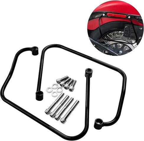 Black Saddle Bags Supports Bracket Mount Kit for Harley Softail Standard ’20-'23, Street Bob ’18-2023, Softail Slim ’18-2021 Models in Saudi Arabia