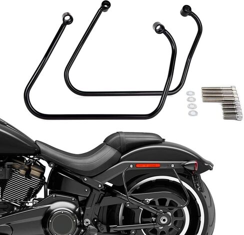Black Saddle Bags Supports Bracket Mount Kit for Harley Softail Standard ’20-'23, Street Bob ’18-2023, Softail Slim ’18-2021 Models in Saudi Arabia