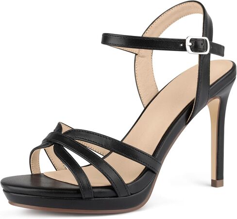 منصة الكعوب للنساء صنادل عالية الكعب Strappy وكعب ستيليتو جولة مفتوحة اصبع القدم Slingback أحذية لحفلات الزفاف in Kuwait