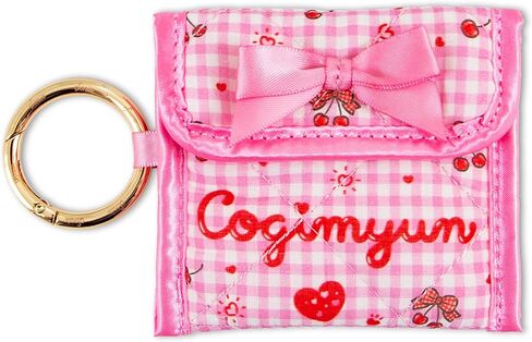 Sonix Quilted Earbud Pouch | Premium Cotton Bag Charm for AirPods, Keychain Storage Case Cover with Carabiner Ring | Red Monchhichi in Saudi Arabia