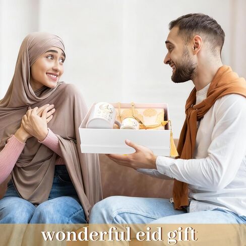 6 قطع من فريندا، هدايا عيد رمضان الإسلامية، سجادة صلاة المسلمين مع تسبيح عيد مبارك، كوب رمضان، شموع معطرة، أساور ذهبية، أساور، صندوق هدايا إسلامي للرجال والنساء المسلمين in Saudi Arabia