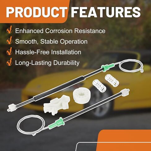 S2000 Window Regulator Repair Kit Fits for 2000-2009 Honda S2000 Base, CR - Front Right Passenger RH Side, Fixes Stuck/Jammed Windows in Kuwait