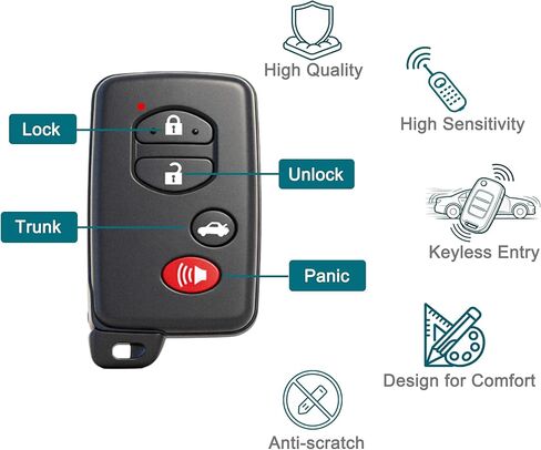 Smart Key Fob for Toyota 86, FengRKey Remote Control Key Fob Compatible with Toyota 86 2017-2019 HYQ14ACX 271451-5290 SU003-07424 in Kuwait