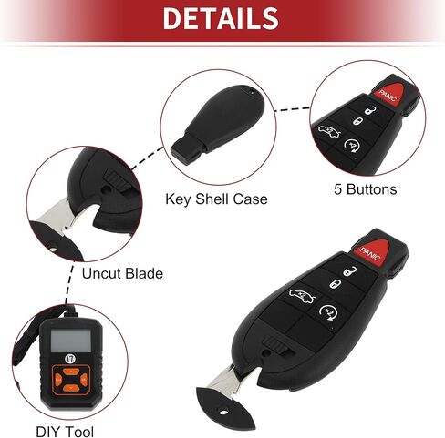 ACROPIX M3N32297100 Keyless Entry Remote Key Fob Kit DIY Tool Replacement Car Key Kit 5 Button for Dodge Dart 2013-2016 in Kuwait