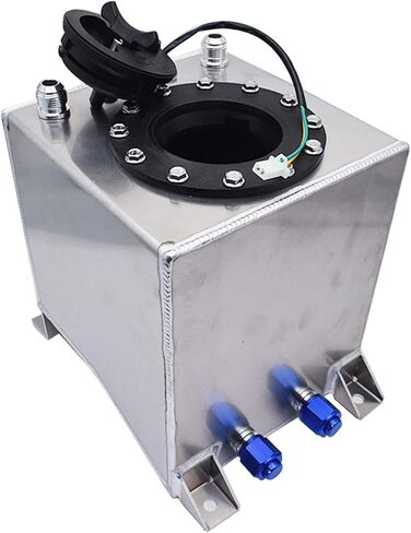 خزان غاز خلية الوقود العالمي من munirater سعة 2.5 جالون من الألومنيوم المصقول وشريط الانجراف في الشوارع سعة 9.5 لتر خزان خلية الوقود مع مرسل المستوى أسود/فضي in Kuwait