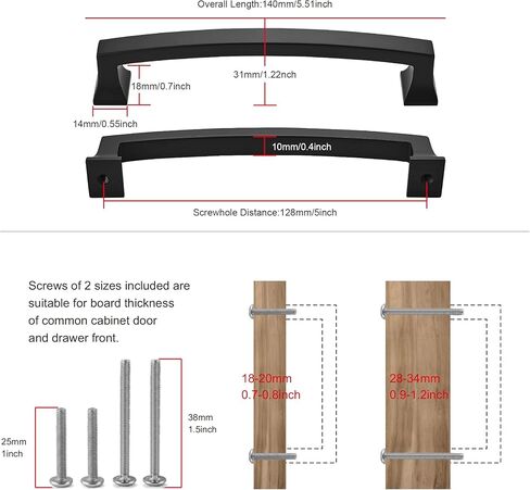 TUNNY 10 Pack Cabinet Handles-Champagne Bronze 5"/128mm Screw Spacing Drawer Handles Kitchen Cabinet Handles Drawer Pulls Kitchen Cabinet Hardware Bedroom Cabinet Pulls in Kuwait