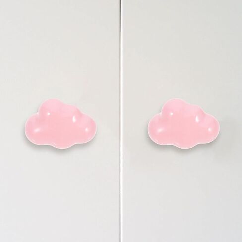 MERRYHAPY Ceramic Cloud Shape Drawer Pulls 2pcs ’ Room Cabinet Knobs Pink Ceramic Dresser Handles for ’s Furniture Home Decor in Saudi Arabia