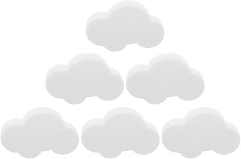 6pcs Cartoon Cloud Shape Cabinet Door Knobs Soft Rubber Drawer Pull Handles White Cute Decorative for Room Dresser and Closet in Kuwait