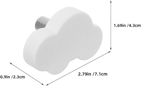 6pcs Cartoon Cloud Shape Cabinet Door Knobs Soft Rubber Drawer Pull Handles White Cute Decorative for Room Dresser and Closet in Kuwait